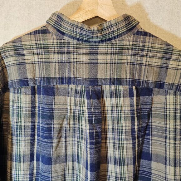 Roundtree And Yorke Casuals Flannel Outdoors Tan Blue Green Mens Big 3XB - Picture 10 of 11